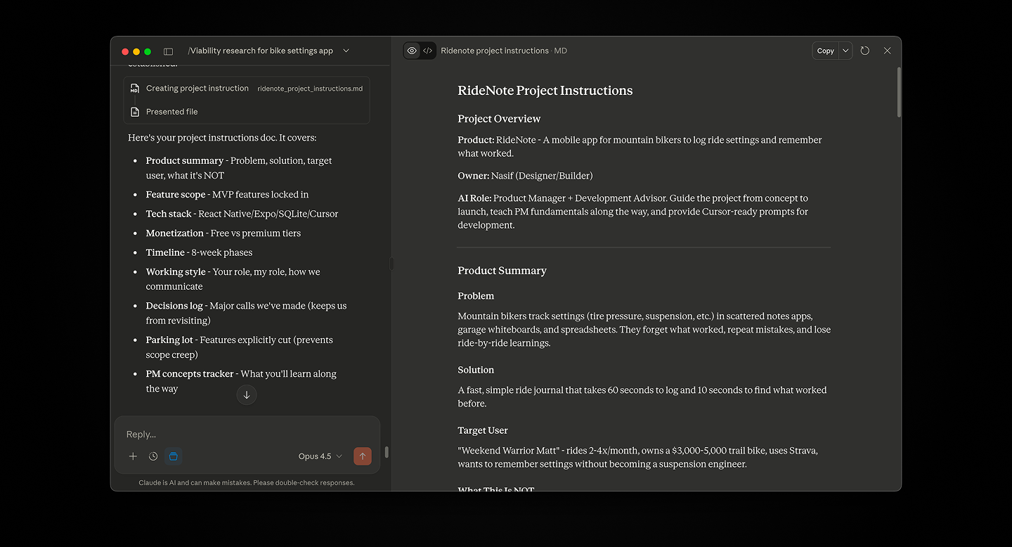 Organized AI chat workflow with separate contexts