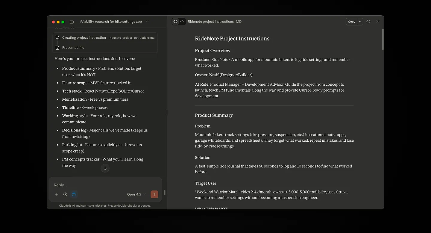 Organized AI chat workflow with separate contexts
