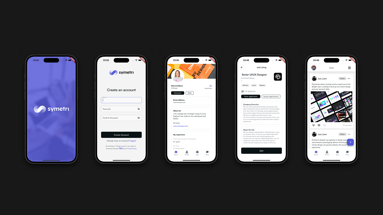 UI design system and screens
