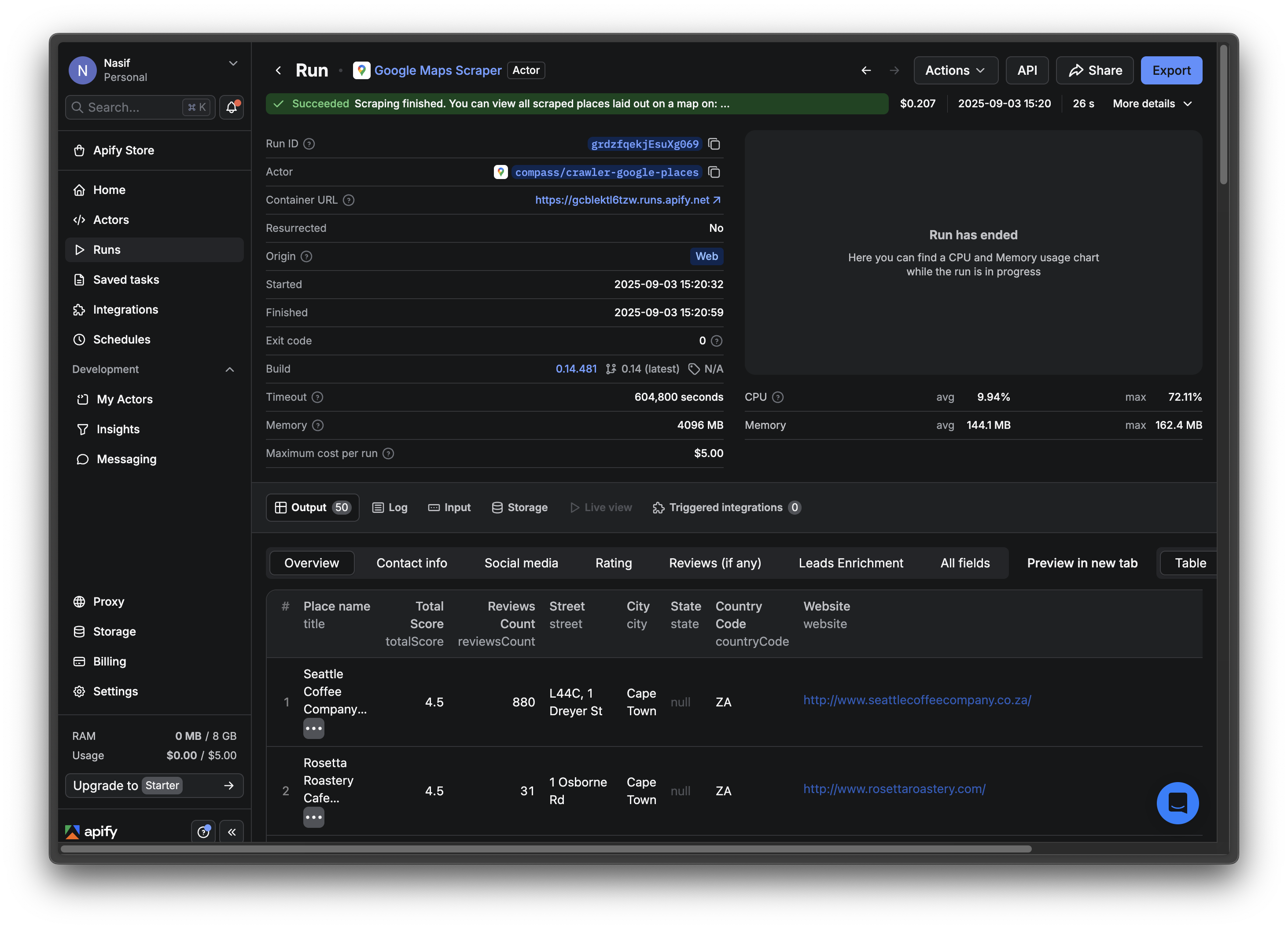 Apify Web Scraper Setup