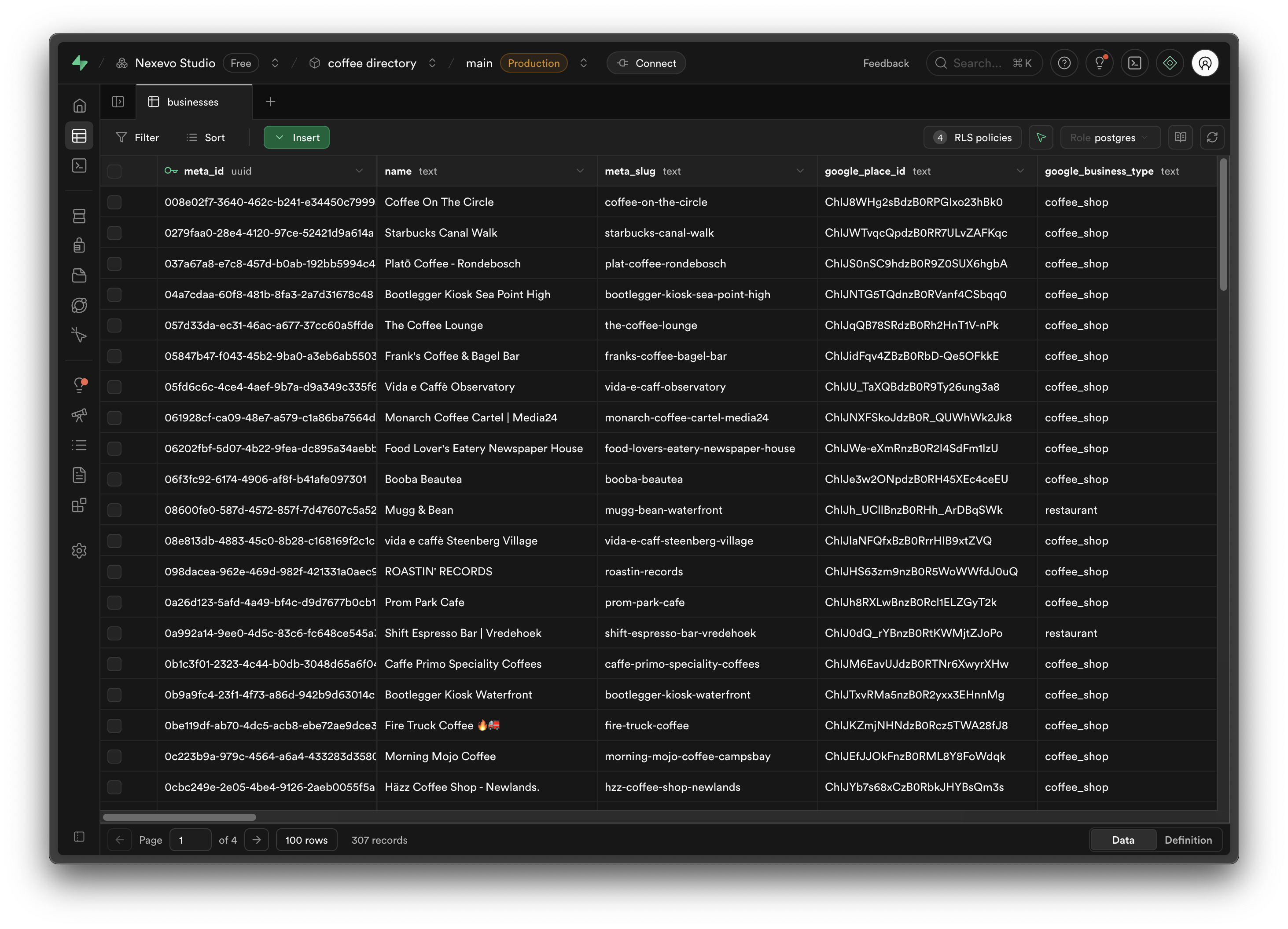 Supabase Database Structure