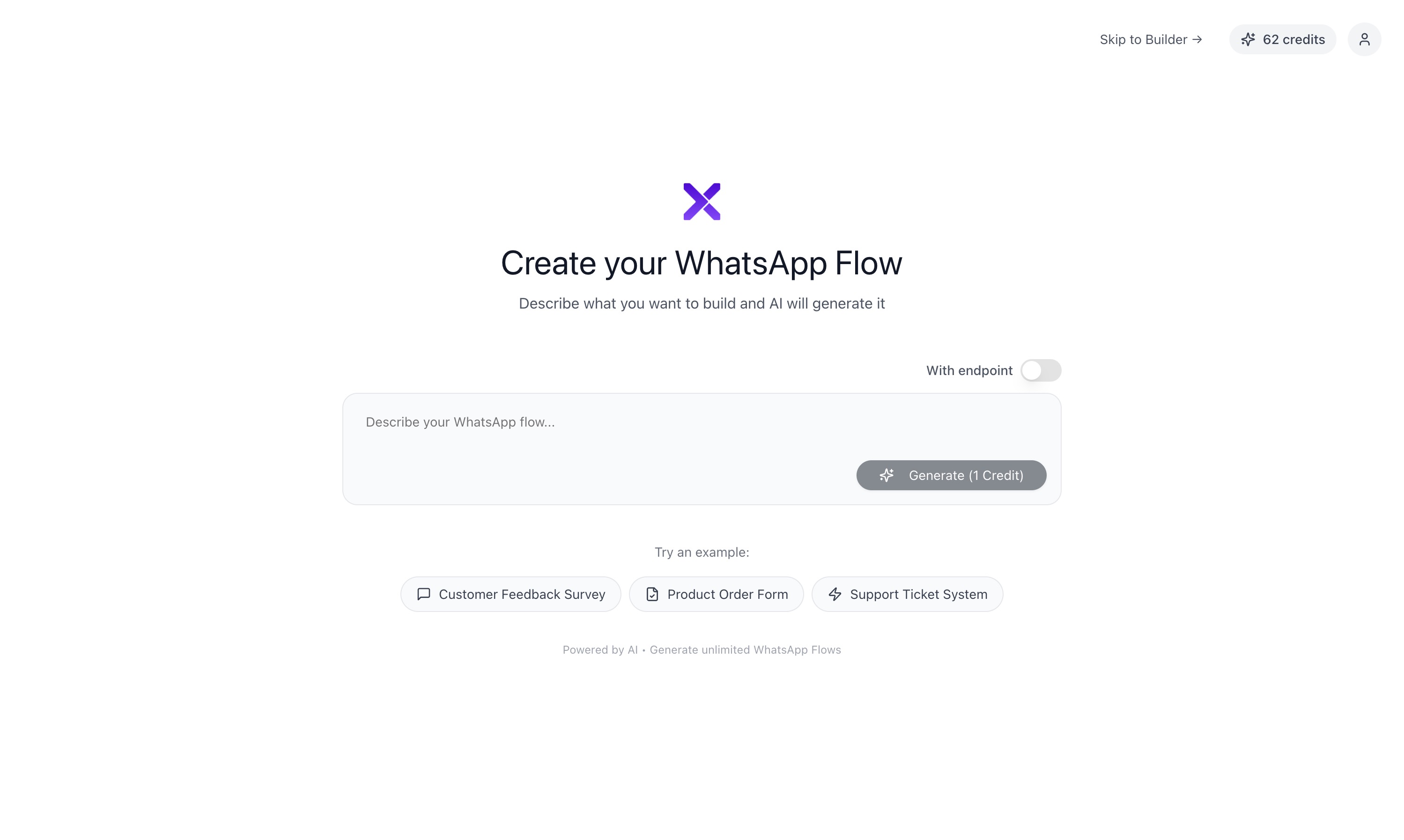 AI Generation Interface