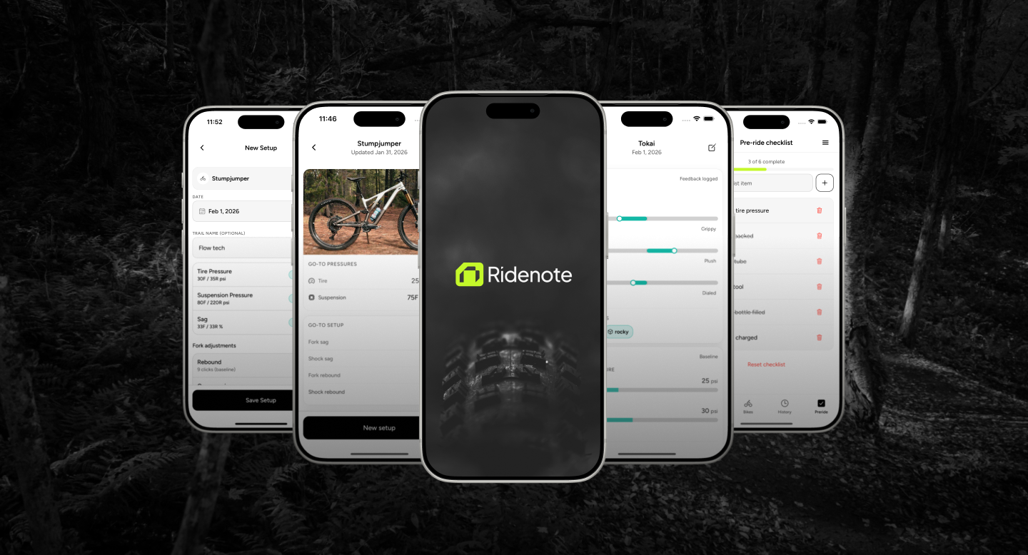 RideNote - Mountain Bike Settings Tracker