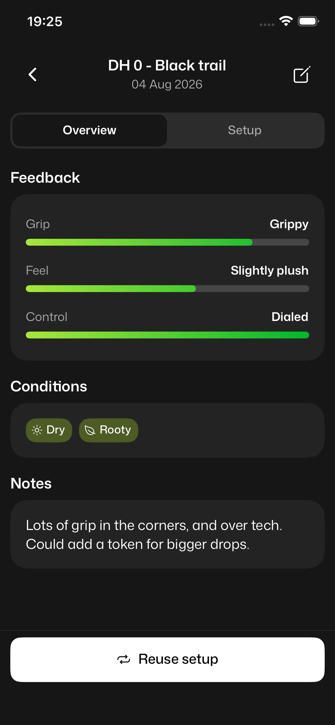 Saved, readable at a glance: Ten seconds of input becomes a result that is still useful months later.